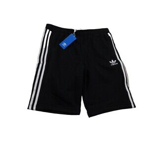 Adidas Originals 3 Stripe Fleece Drawstring Shorts kid's size M Black